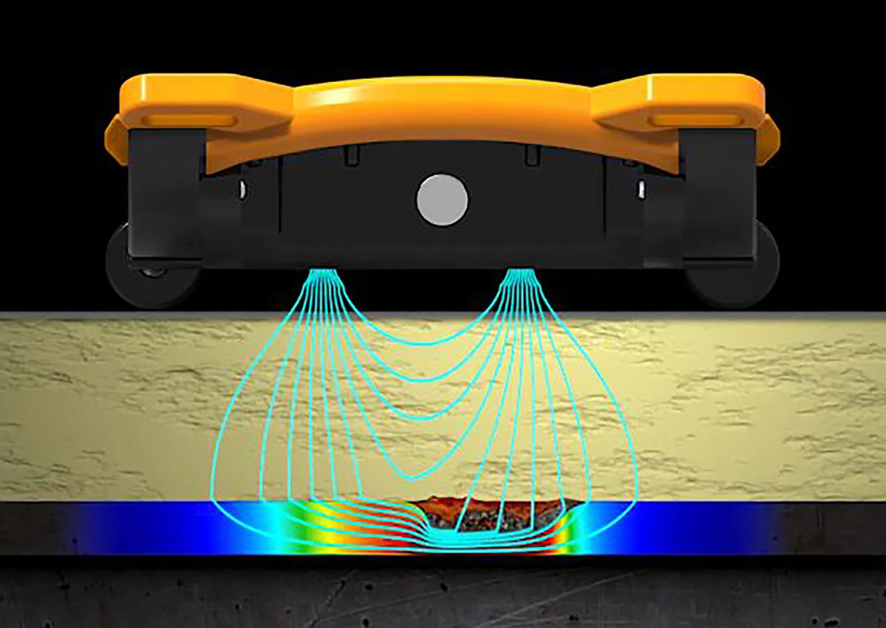 A graphic of the Pec Deck Scanner in action