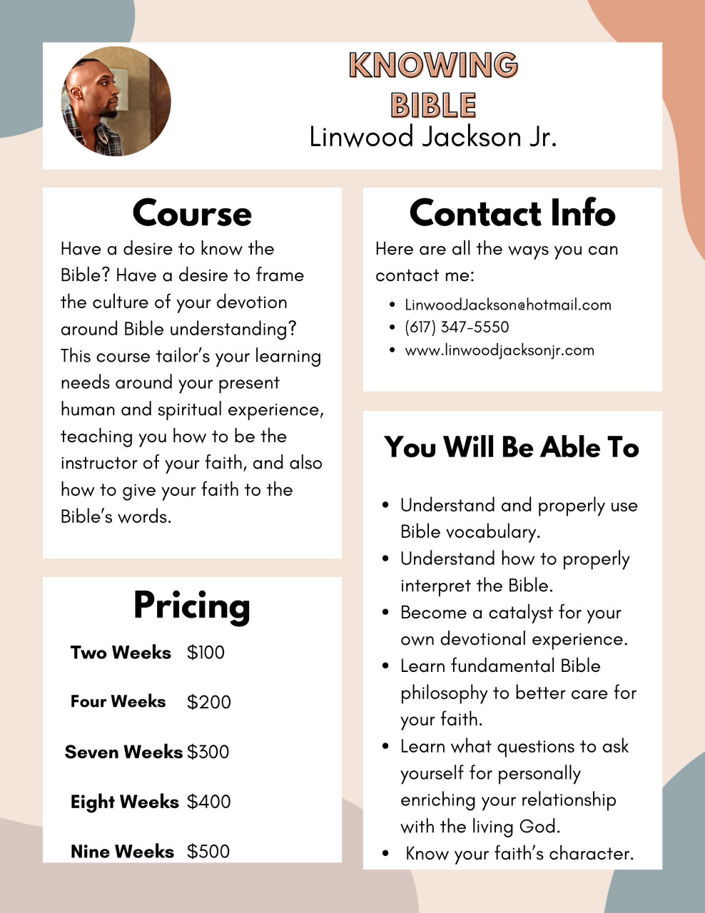 Linwood Jackson Jr Knowing Bible