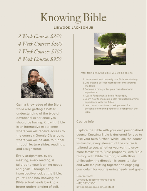 Linwood Jackson Jr Knowing Bible