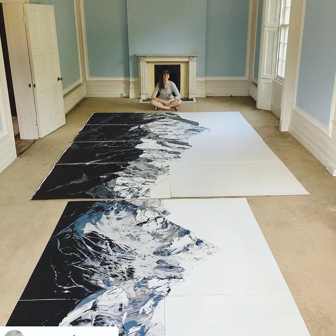 As part of 7.7 Billion Sam G will be creating a 10m long landscape, her biggest yet. For scale these two drawings together are 7m in length. Not only will the work be larger, due to the projects location Sam will be using slightly different materials