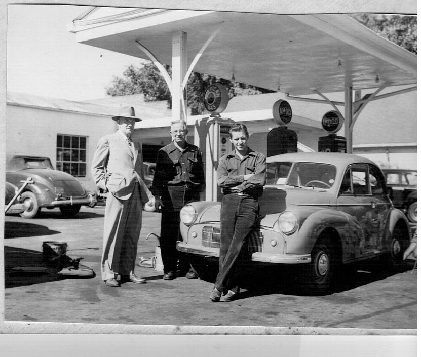 John Jr (Jake) in middle with John III (Little Jake) on right and a customer on the left.