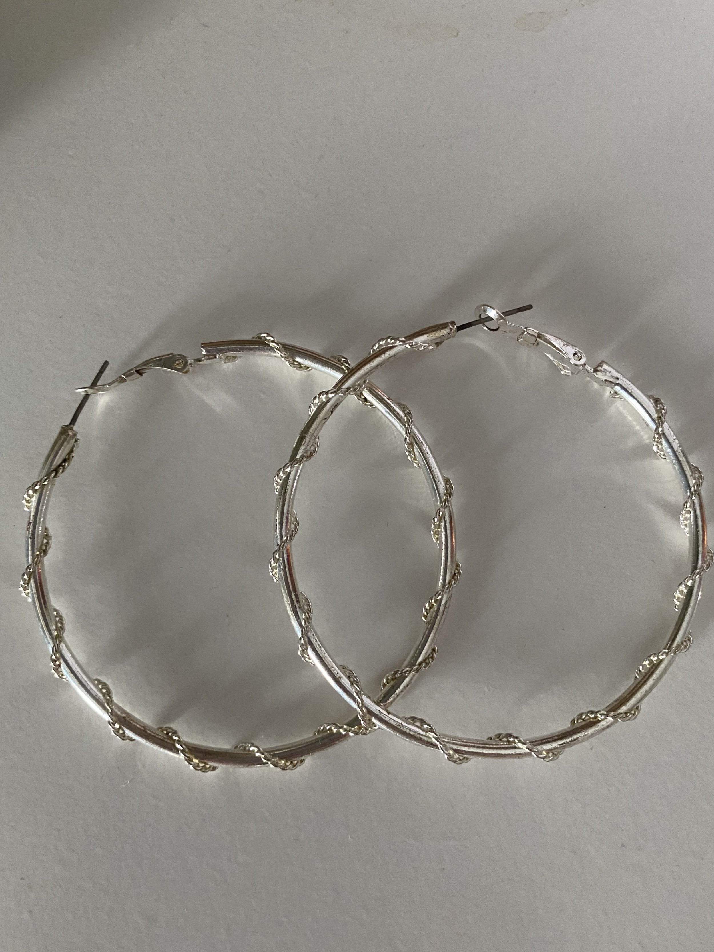 Silver Hooped Earrings
