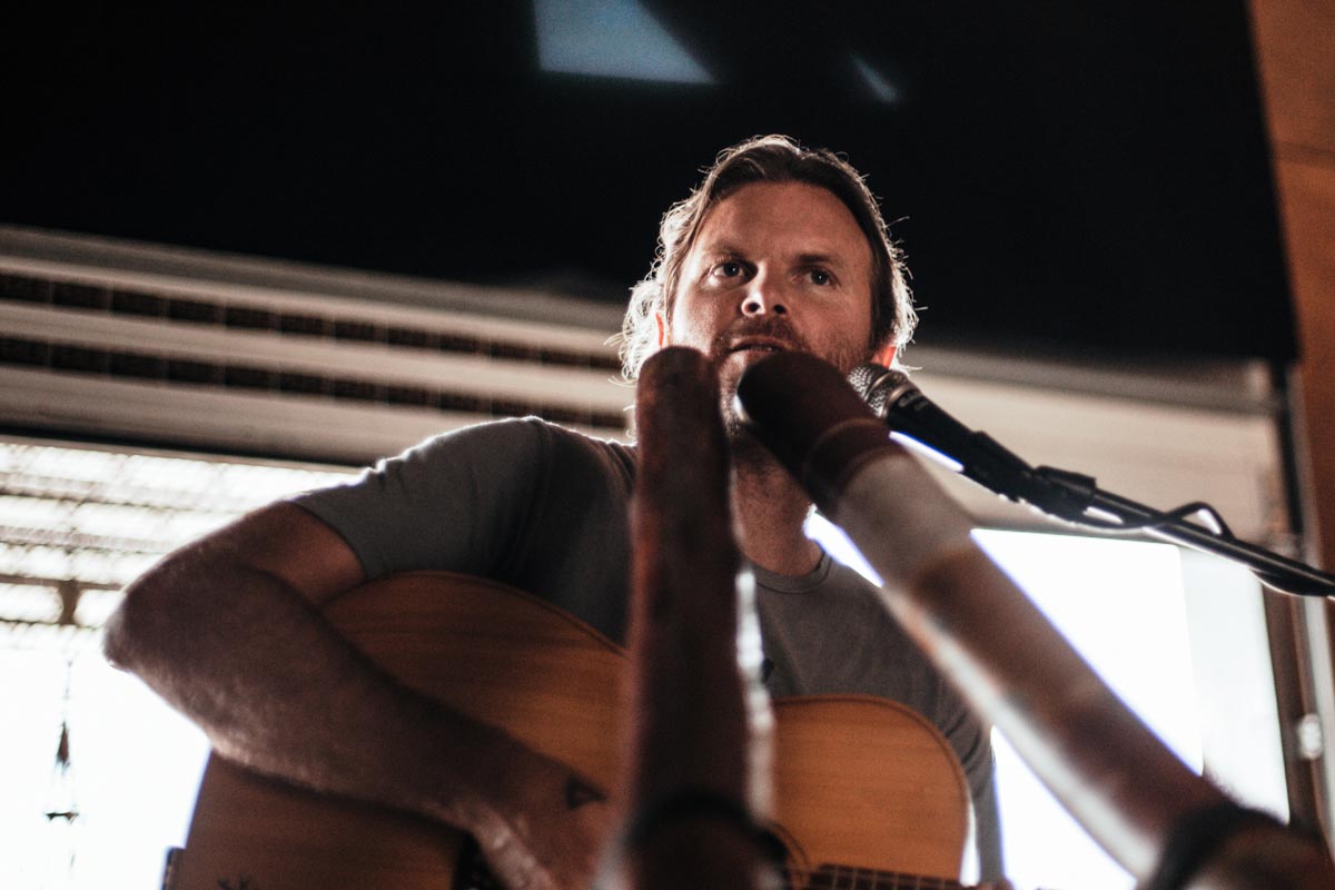 Trevor during soundcheck.