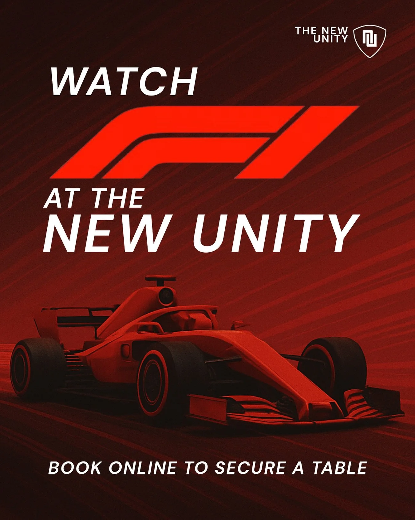 Join us at the New Unity for the F1 👇
Netherlands 29–31 August
Italy 5–7 September
Azerbaijan 19–21 September
Singapore 3–5 October
United States 17–19 October
Mexico City 24–26 October
Brazil 7–9 November