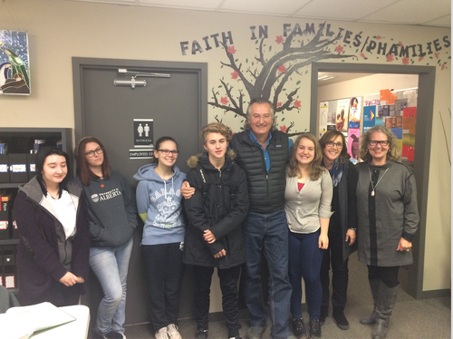 ANGELA AND HER STUDENTS WITH DEREK PETERSON