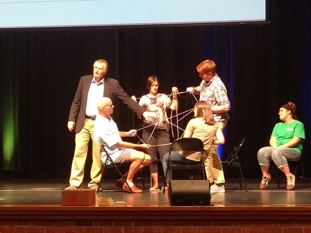 PETERSON ILLUSTRATED A “WEB OF SUPPORT” TO HELP YOUTH THRIVE (PHOTO BY HEATHER LUSK)