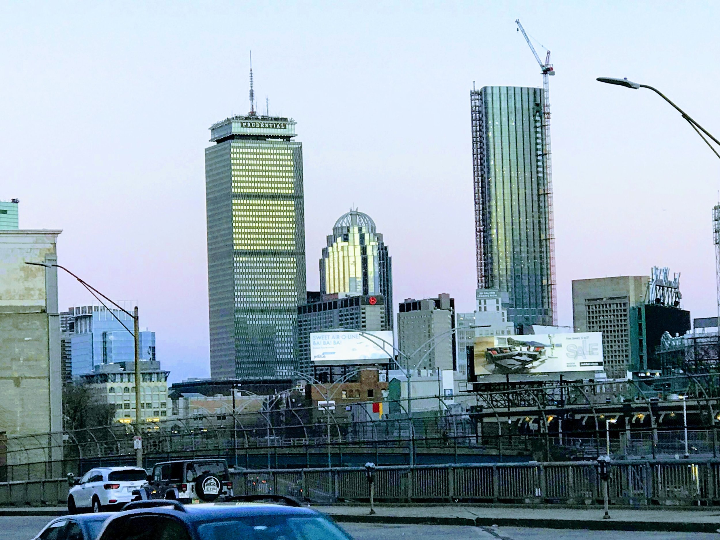 Sunset and skyline, Boston