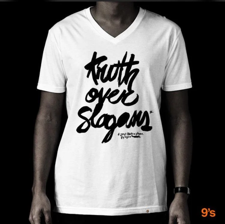 Printed V-neck Truth T-shirt