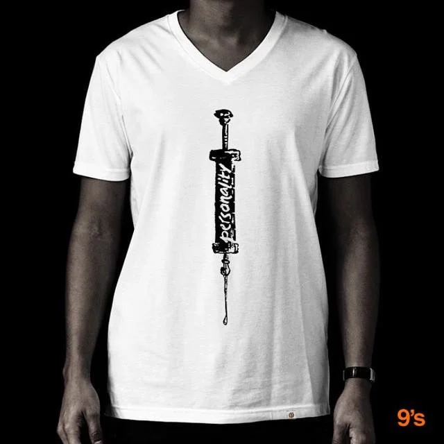 Printed V-neck Personality T-shirt