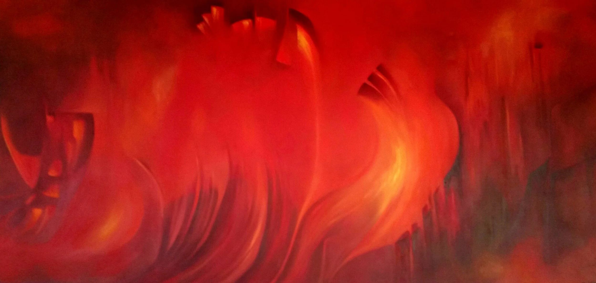 Cielo Rojo Mixta/Tela 180 x 90 cm