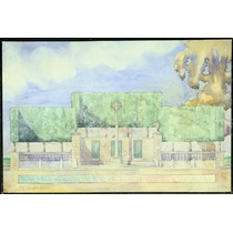 RIBA12709 Design for a war memorial cross, Petworth