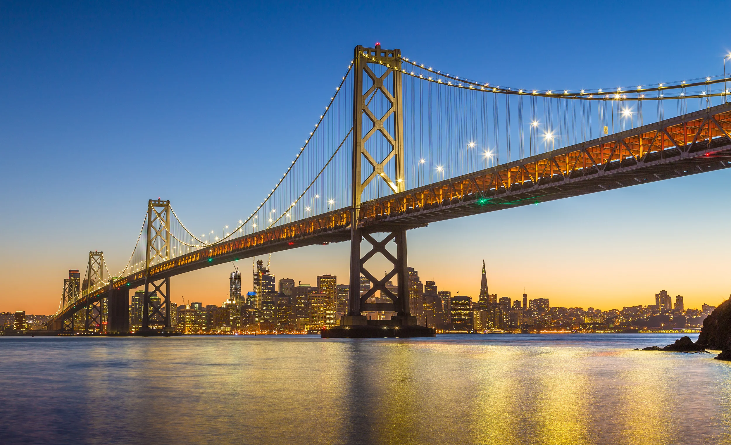 Golden Gate Bridge with the San Francisco skyline in the background