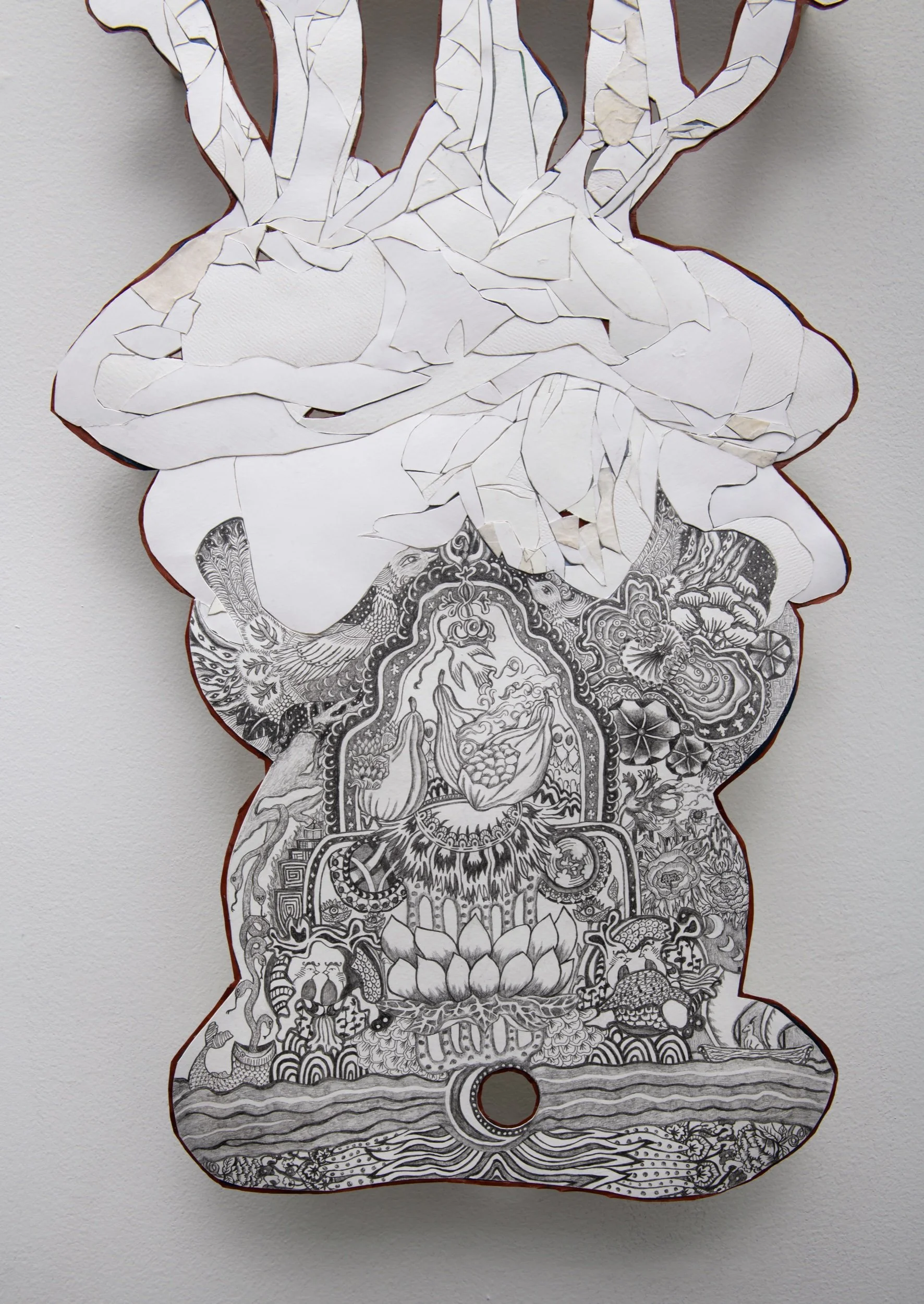 Bloodlines, pencil, paper, hanji, 29.5 x 15.5 inches, 2025 (detail)