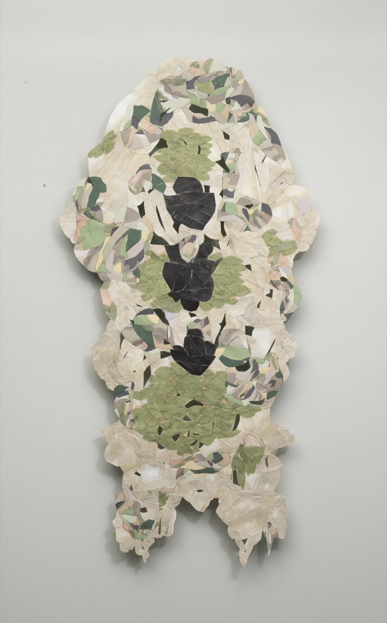 Votive I, hanji, graphite, silk, paper, 51 x 25.5 inches, 2024