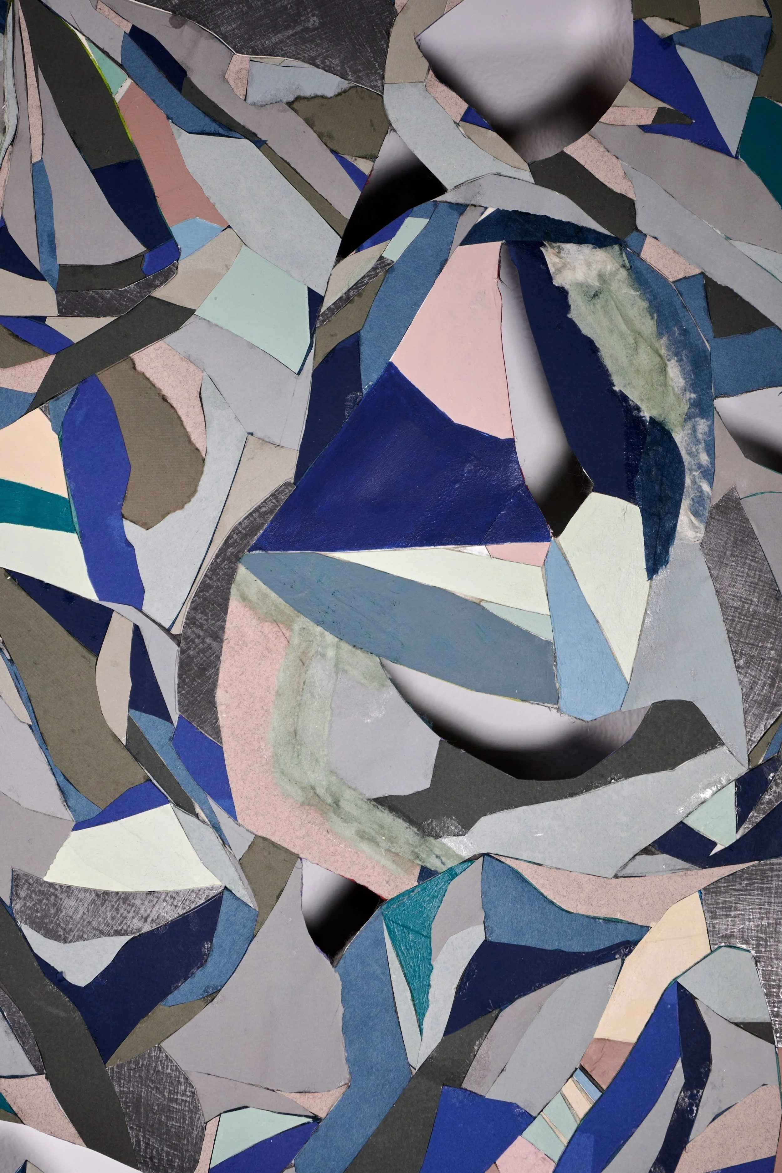 Ship-breaking, hanji, graphite, silk, paper, mineral paint, 85 x 83 inches, 2023 (detail)