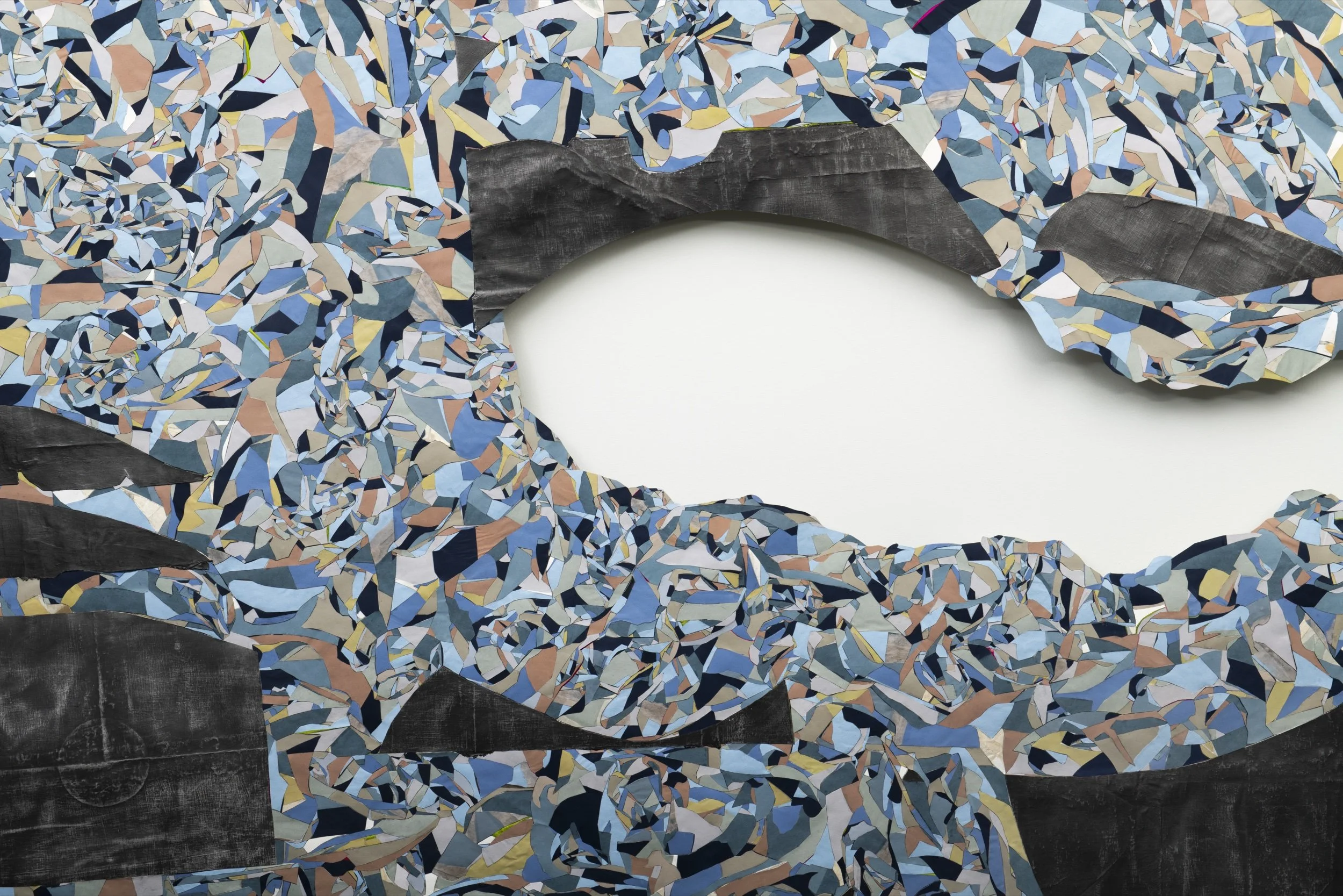 Untitled, hanji, graphite, silk, paper, 103.5 x 80 inches, 2024 (detail)