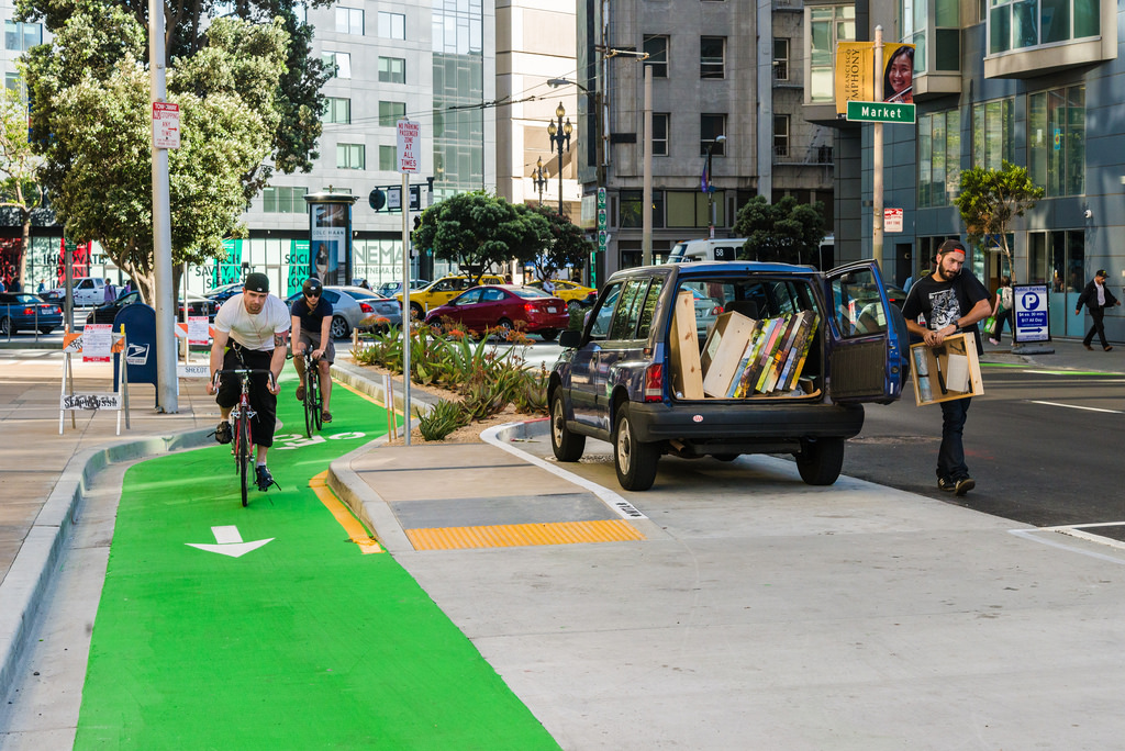 Polk bikelane-contraflow.jpg