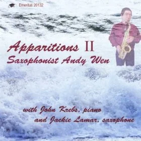 "Apparitions II" Andy Wen, saxophone. Emeritus Records. Includes Apparitions for alto saxophone and electronics. purchase here
