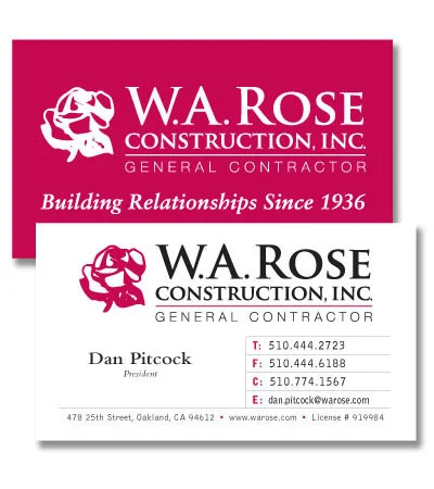  W.A. Rose Business Card Design 