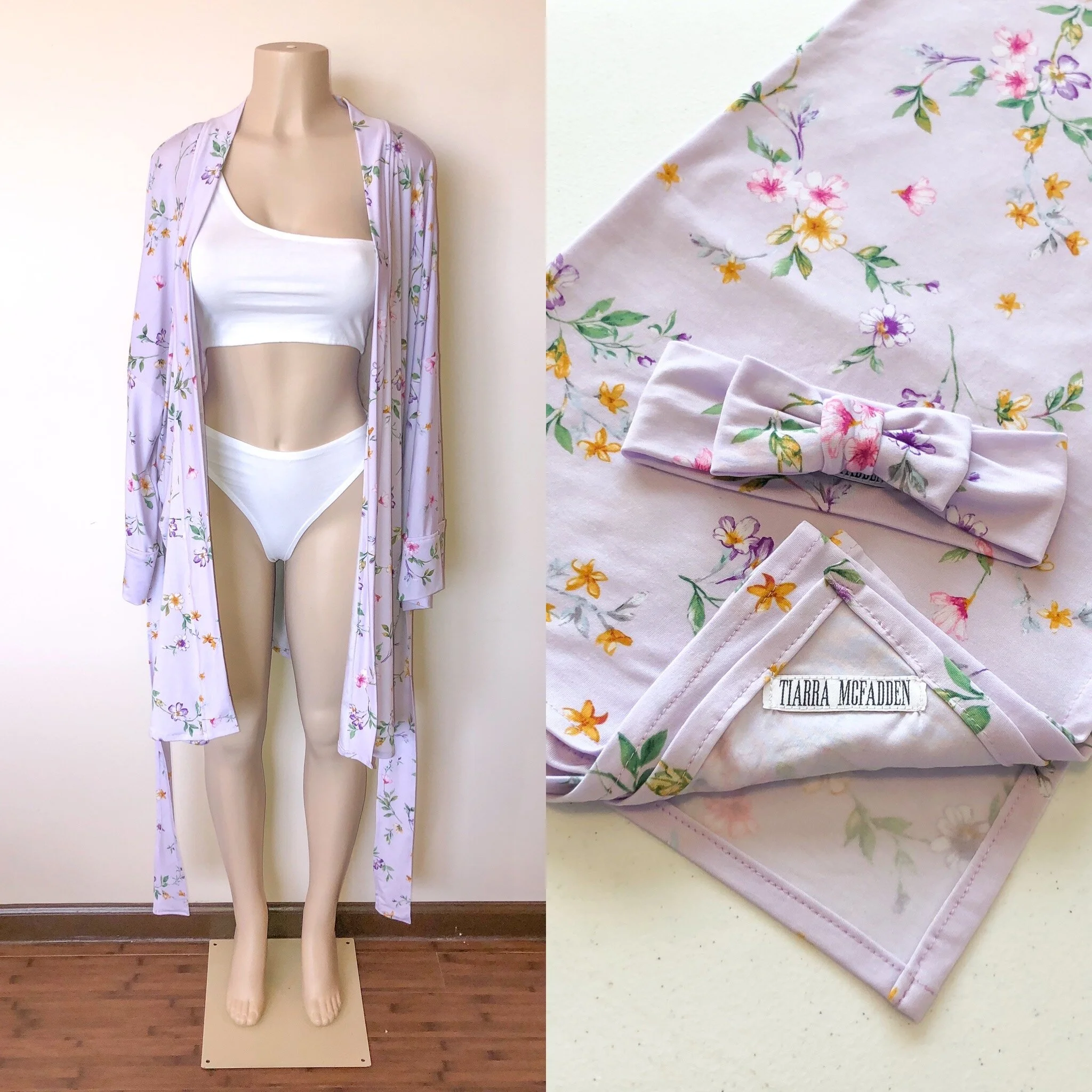 mommy and me swaddle robe set