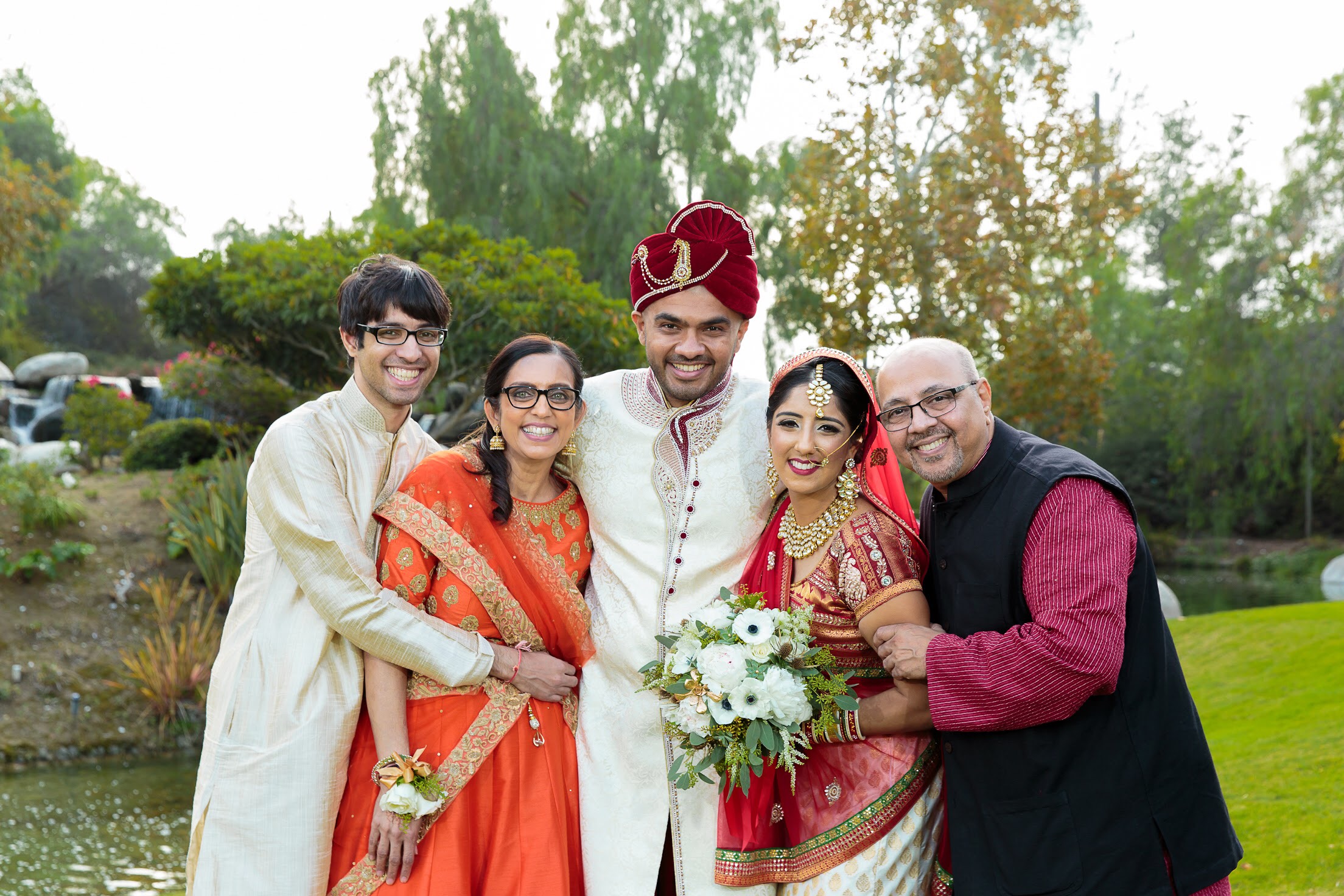 Sheenika’s parents, brother and her husband on their wedding day.