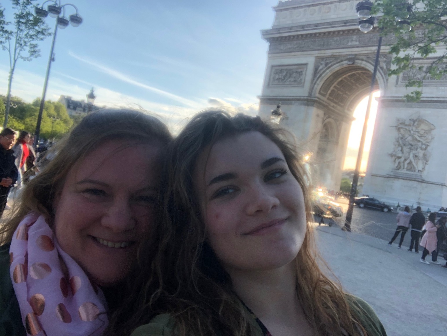 Trish with her daughter in Paris.