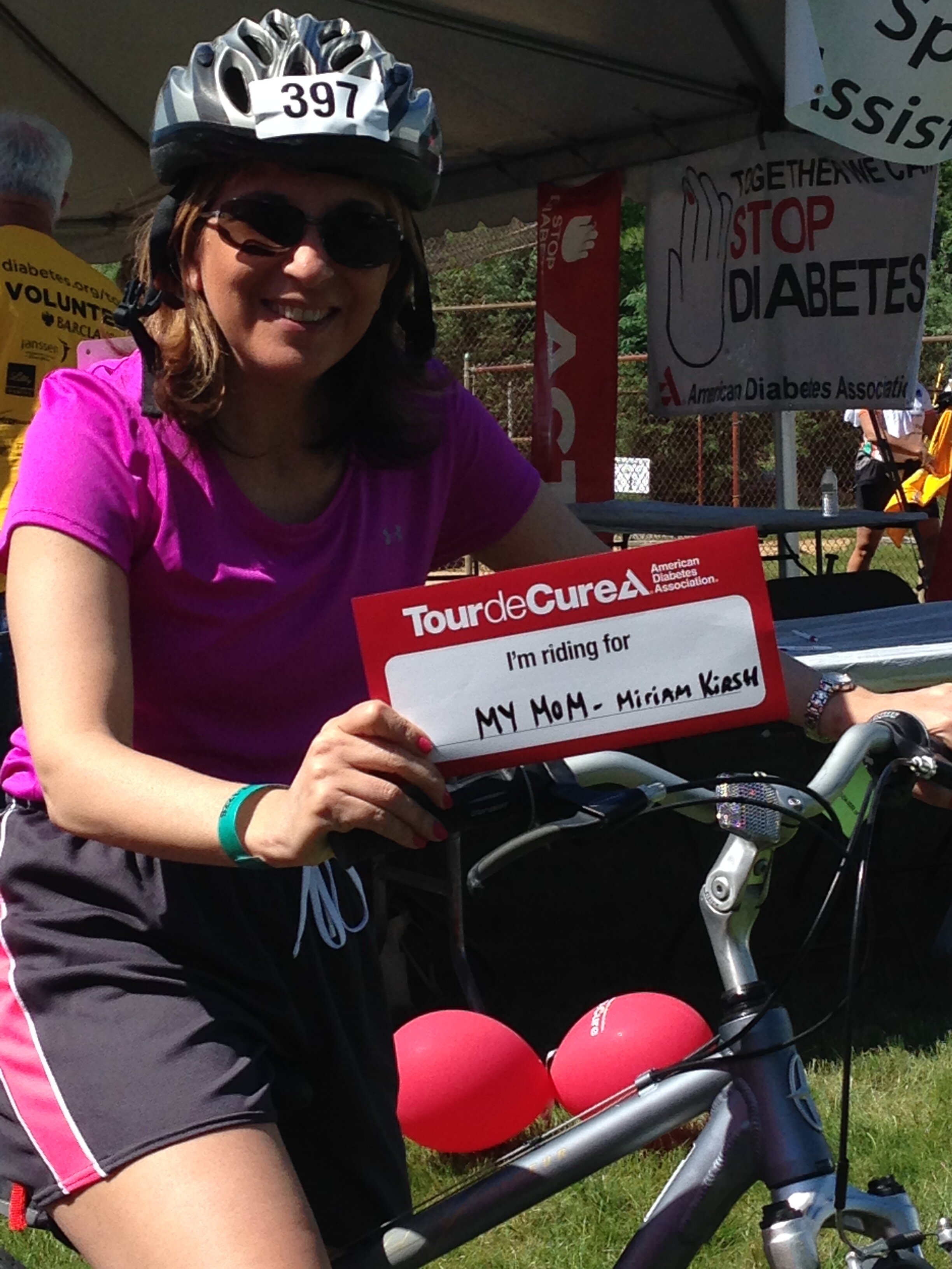 Biking the Tour de Cure for her Mother