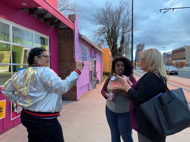 Filmmaker Rebekah Henderson with Shayla Richard & Rachel Lehman.
