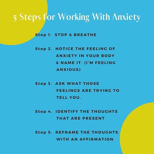 A quick recap of the workshop from last weekend! 5 steps for working with anxiety. Look out for info on our next workshop! With love, NGT.