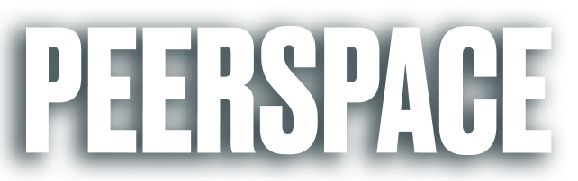 Logo image for Peerspace. Logo is bold sans-serif typeface in white.
