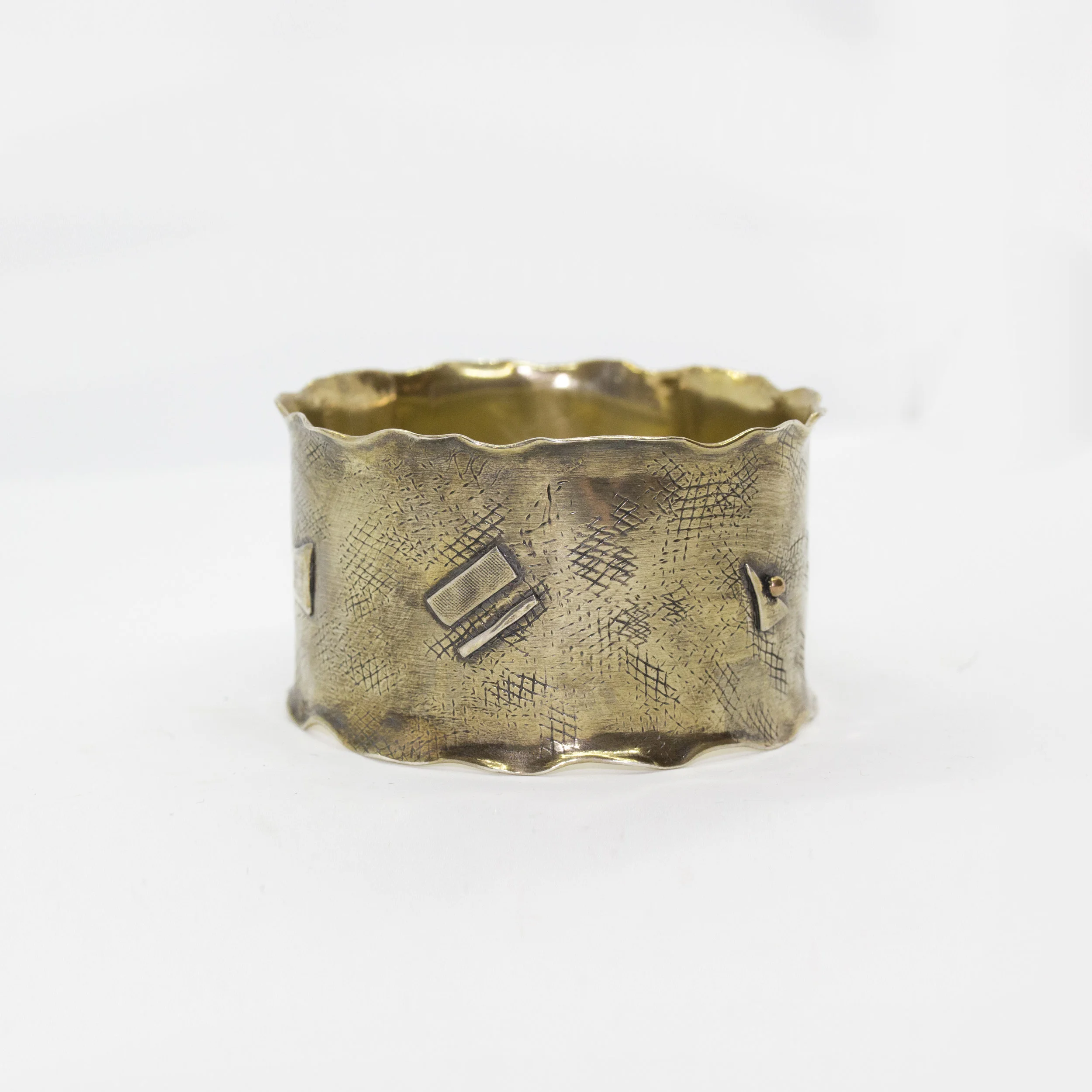 Hand Stamped Gold Washed Bangle | Simma Chester