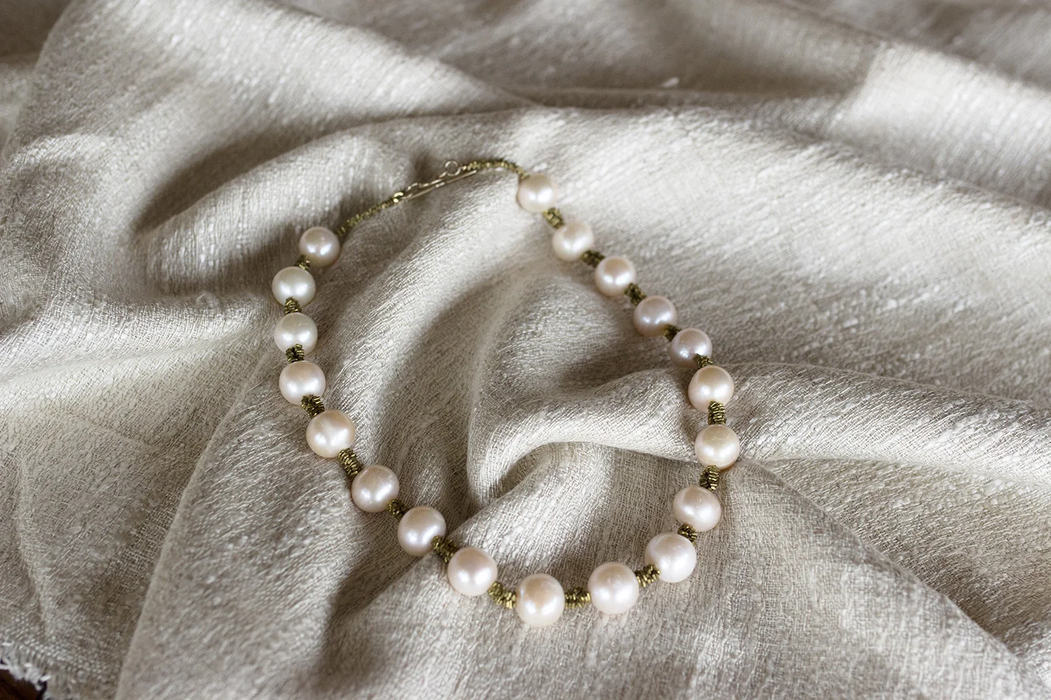 Pearls and Bronze Necklace
