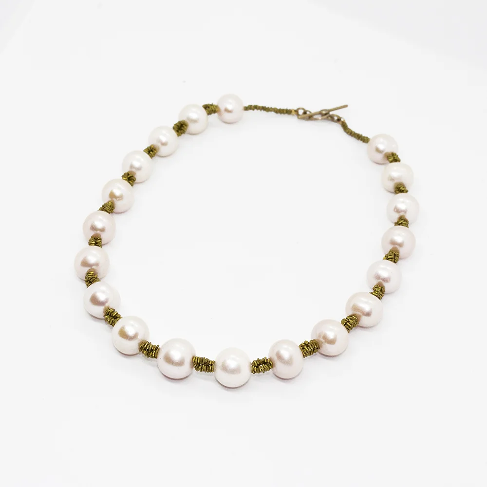 Pearls and Bronze Necklace