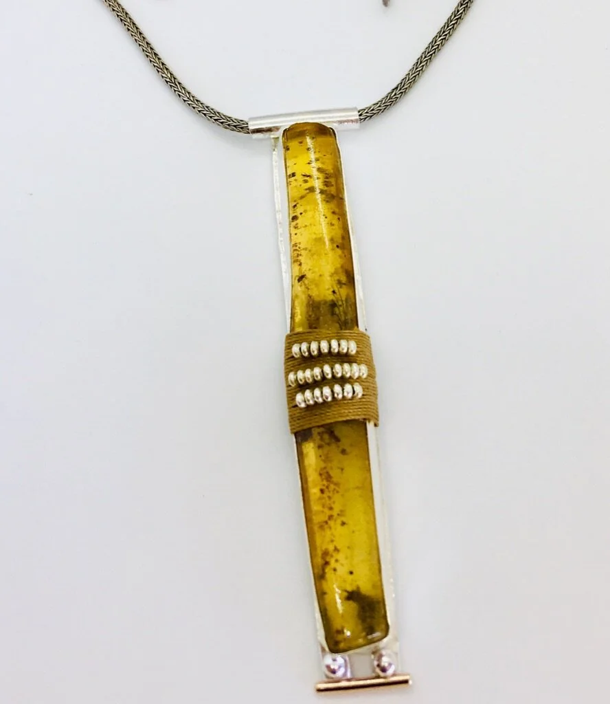 Madagascar Copal Necklace (front and back)