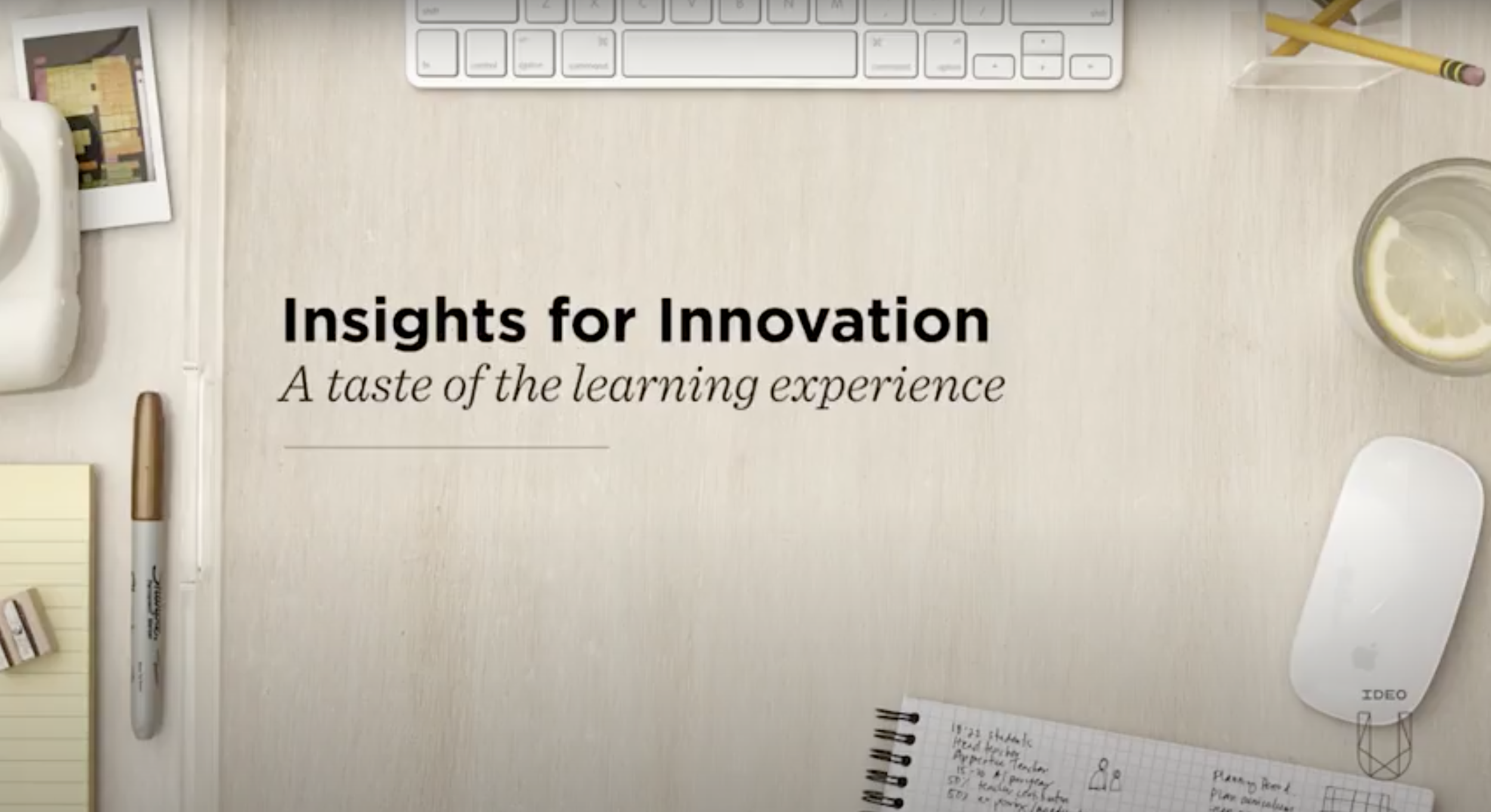DESIGN AND ART DIRECTION Created an integrated visual system for IDEO’s online education platform and provided art direction and project management for the website, courses, and video teasers for social media.