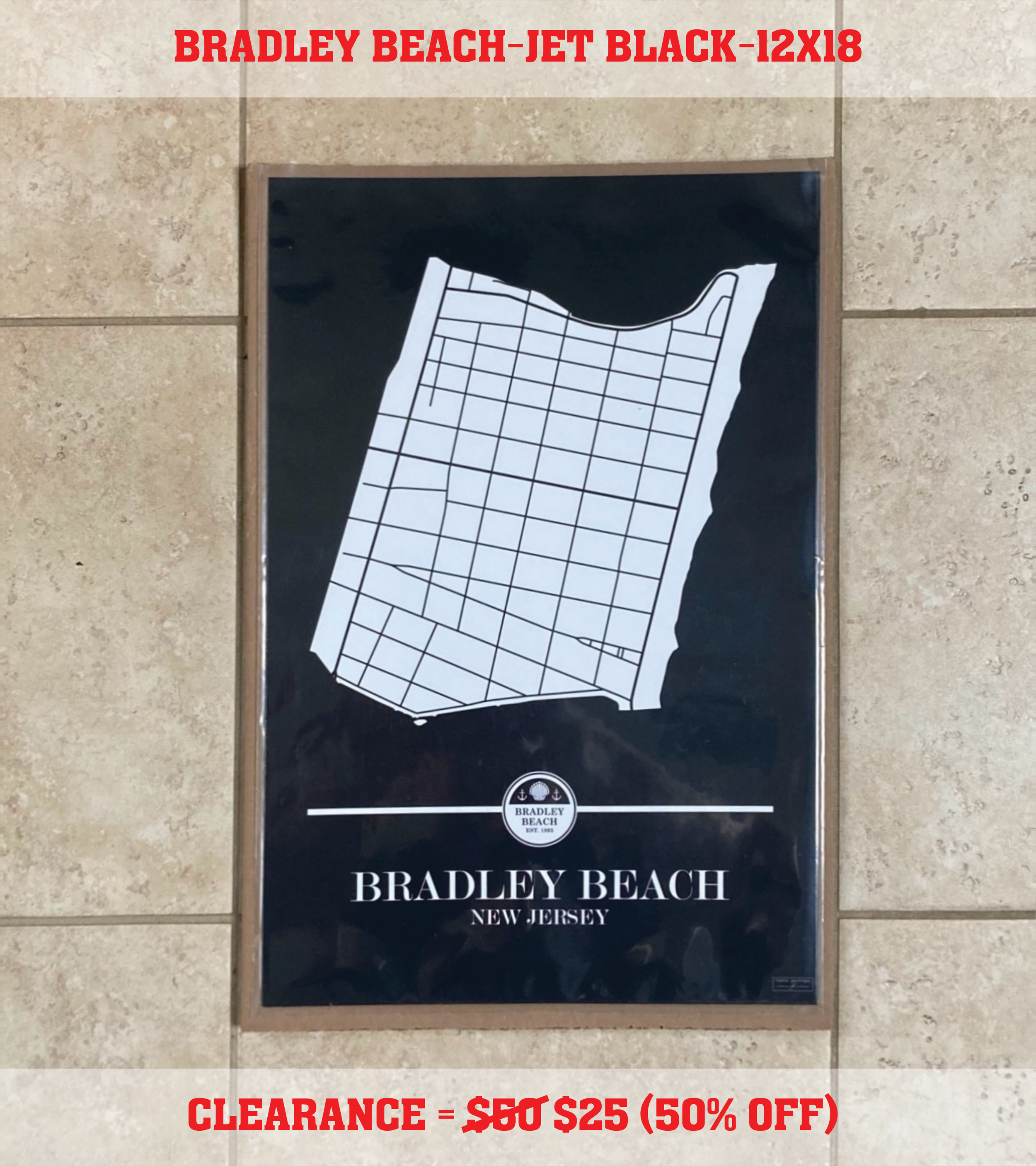 Bradley Beach (12x18) Jet Black