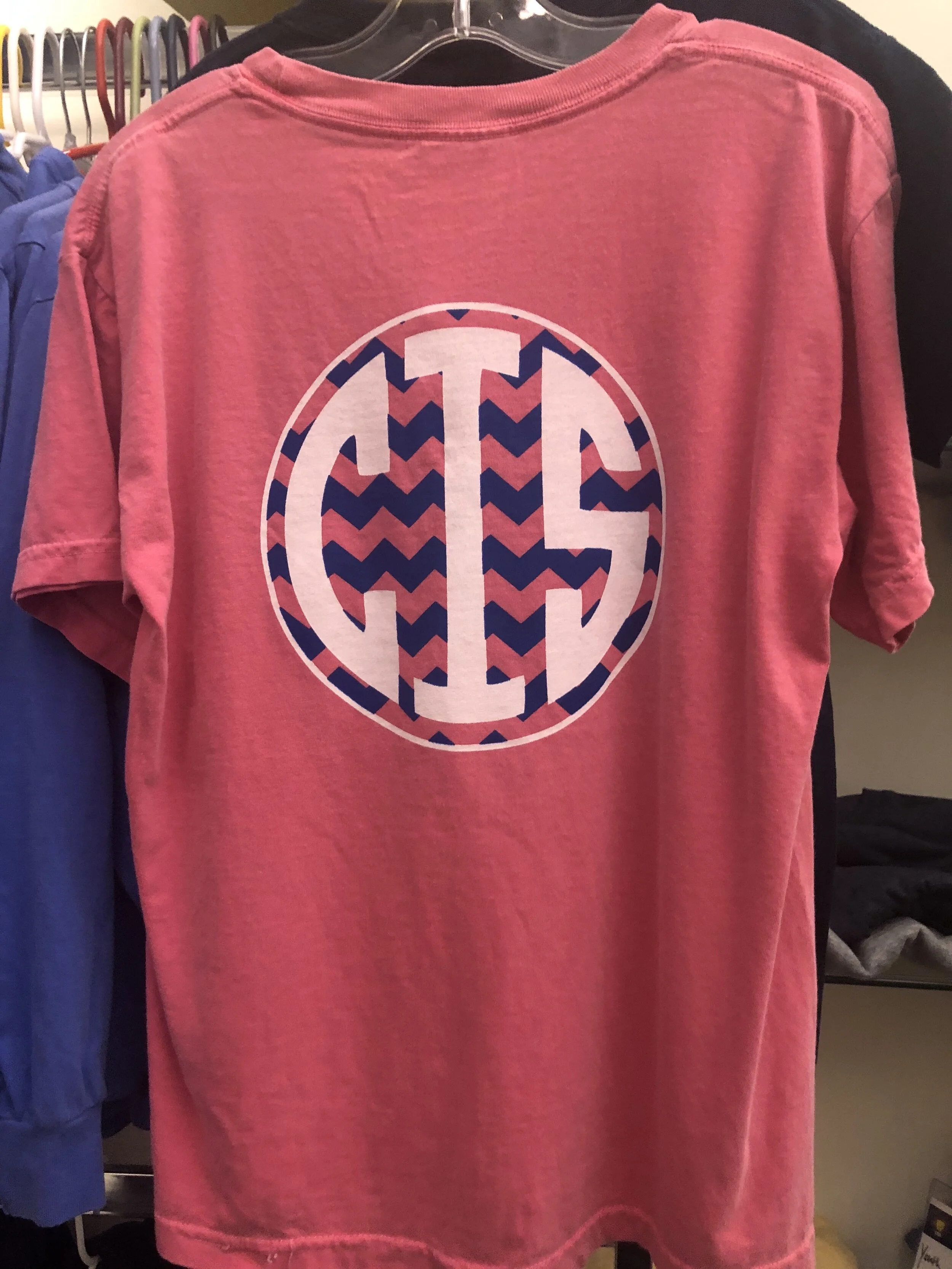 Pink Comfort Colors Chevron T-shirt 