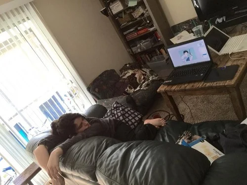 2014 Lauren moments after finishing her illustrations for Deck 2 ~ The Forest ~