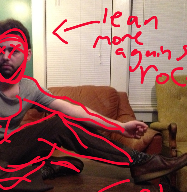 2012/2013 Todd posing for Lover card art at the house of a neighbor who had internet. Photo by neighbor.