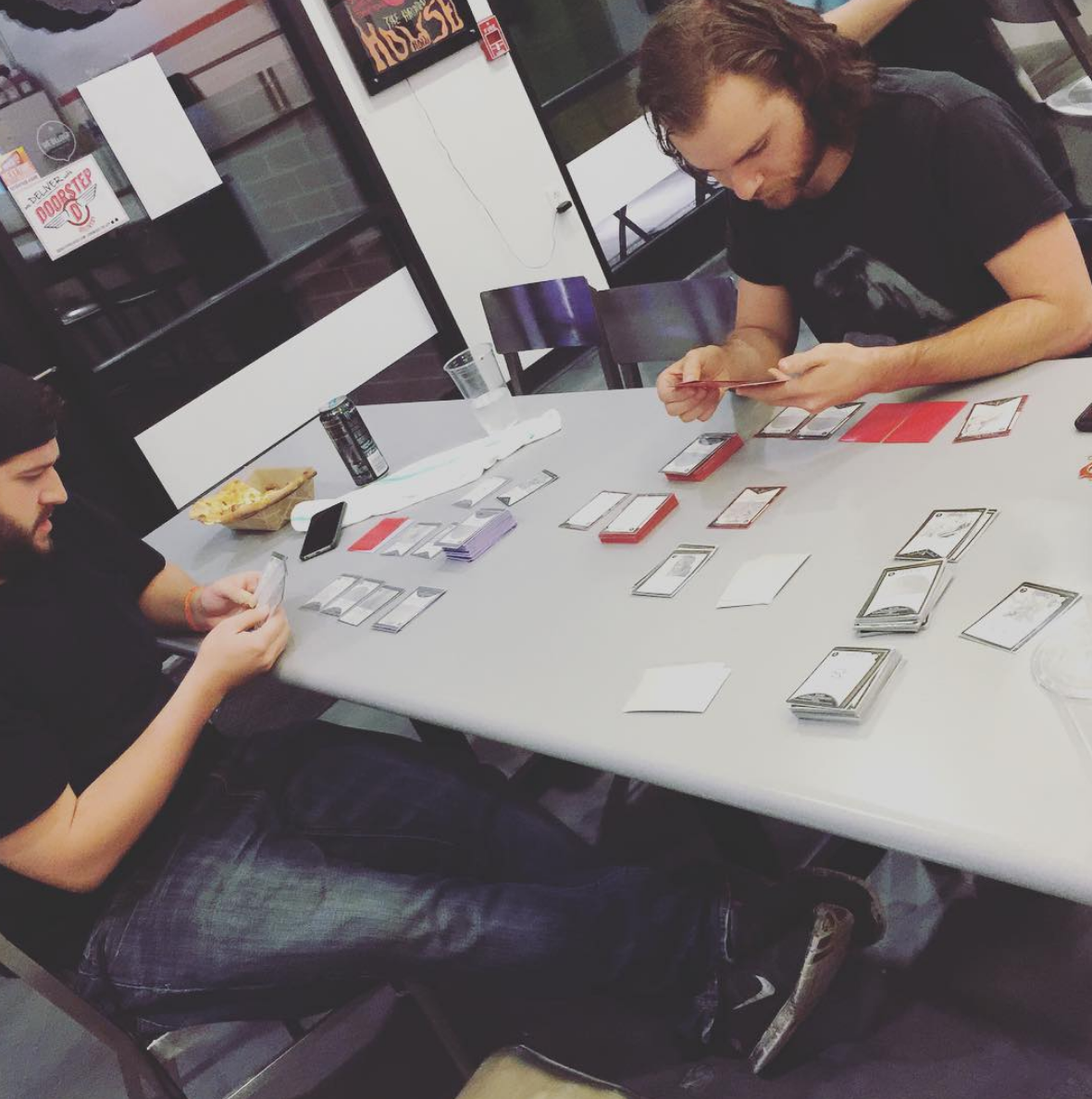 2015 EPIOCH session with Play Tester Jason (left) and Joshua (right) at Sushi Place nicknamed Club Fuck-Up