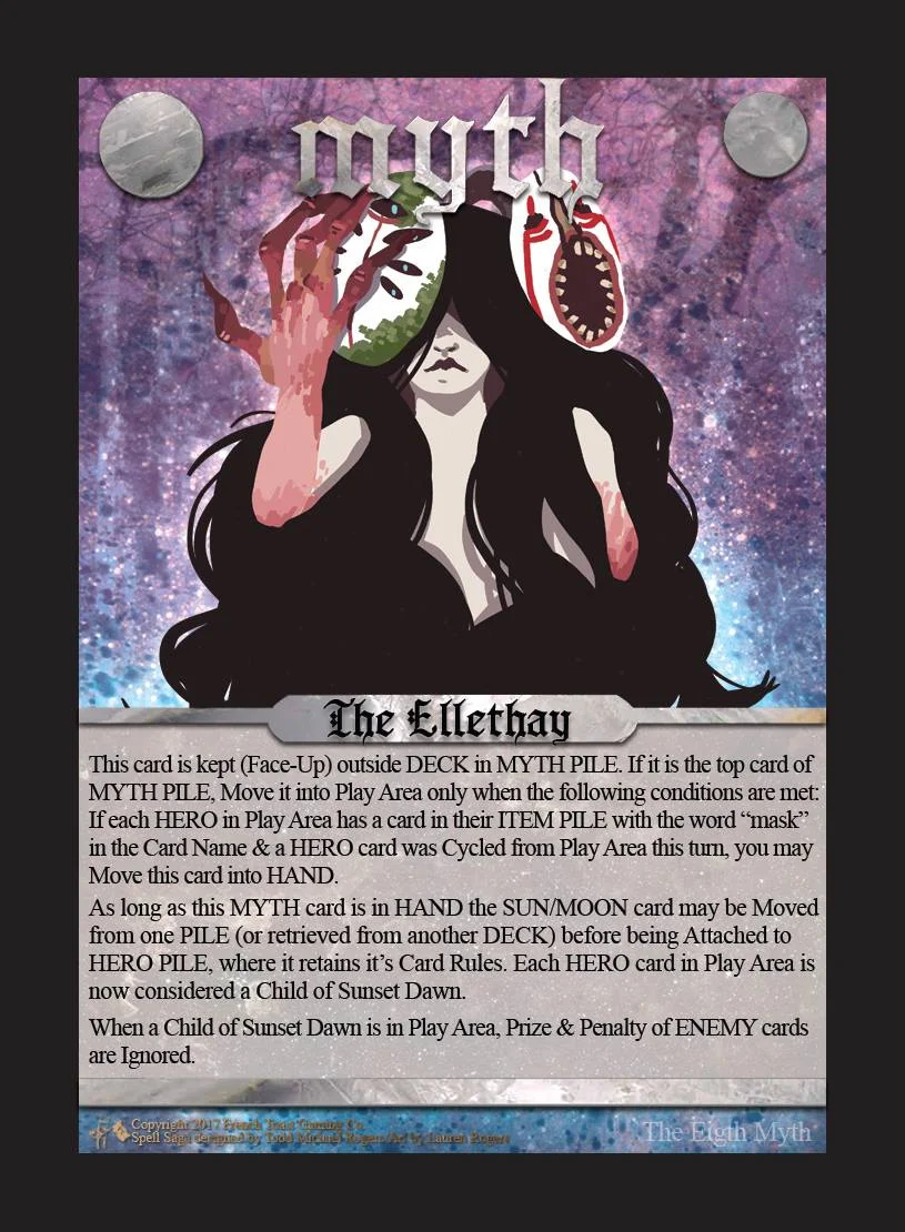2017 Ellethay MYTH card by Lauren Rogers