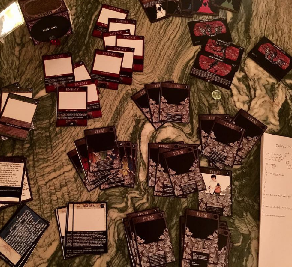 2017 Todd goes through Deck 3 ~ The Caves version 4.0 to make an art list for Lauren Rogers