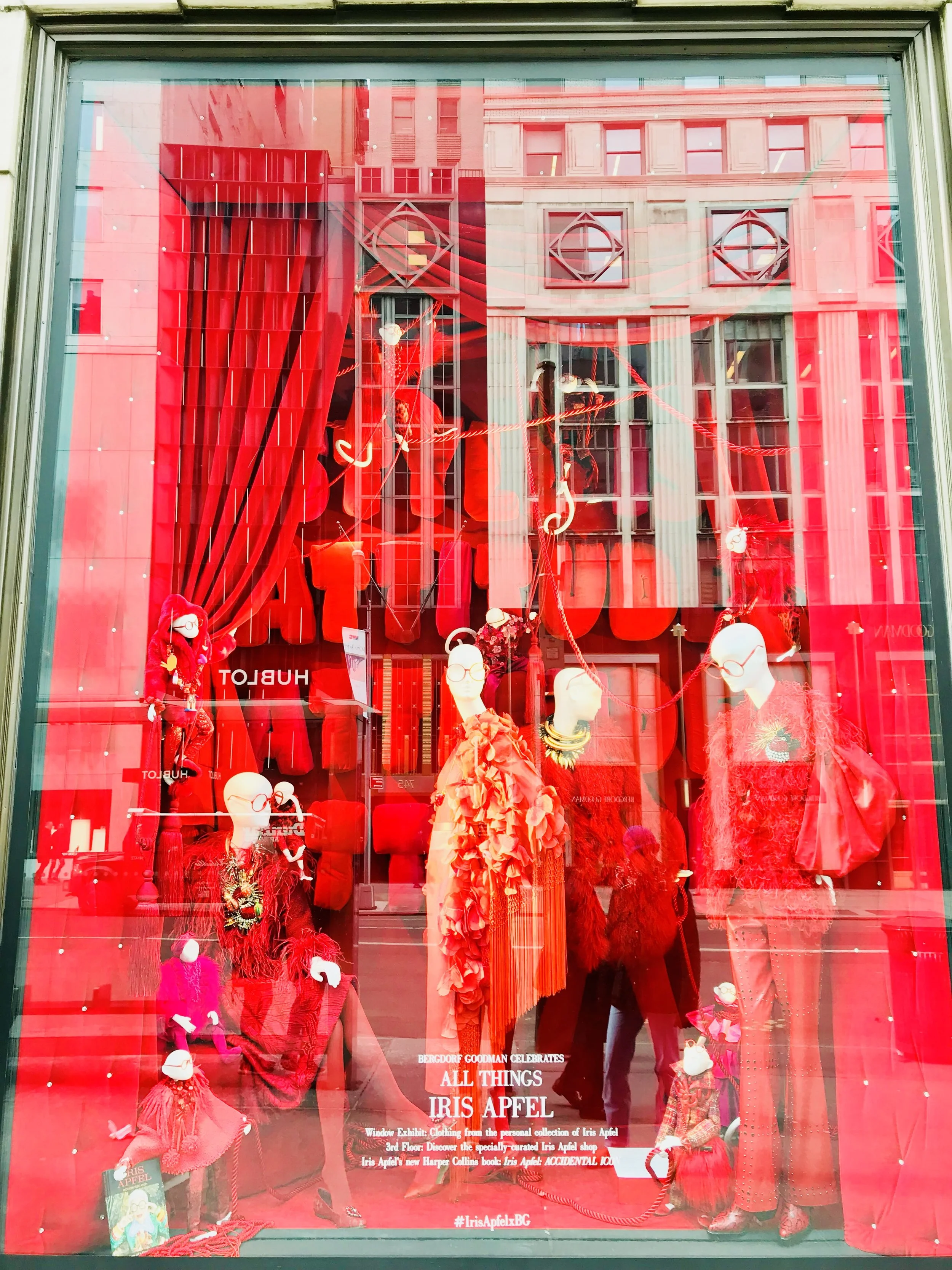 “syle is attitude, attitude, attitude” windows honoring iris apfel, march 2018