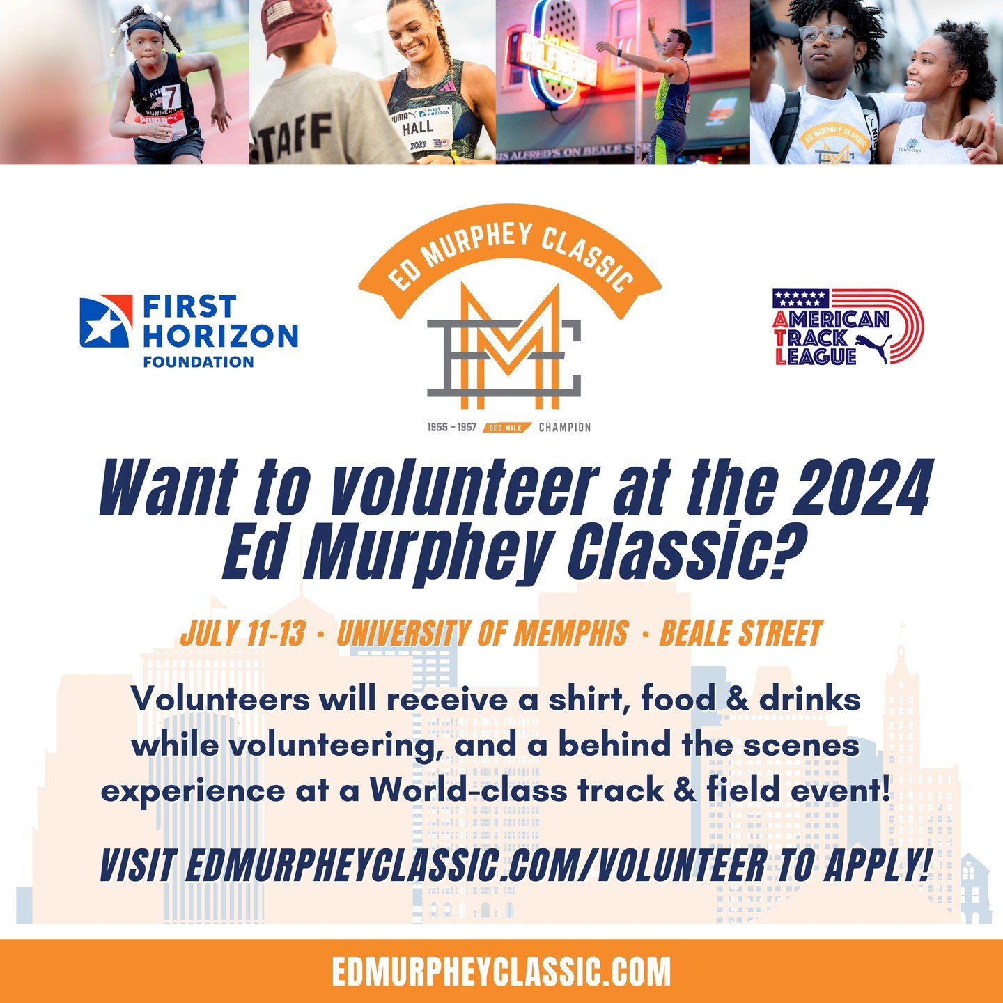 Wanna be part of one of the best Track &amp; Field events in the USA? This is your chance!

We're now recruiting volunteers for the 2024 Murphey Classic as part of the PUMA @americantrackleague July 11 and 12th at the University of Memphis Billy J. M