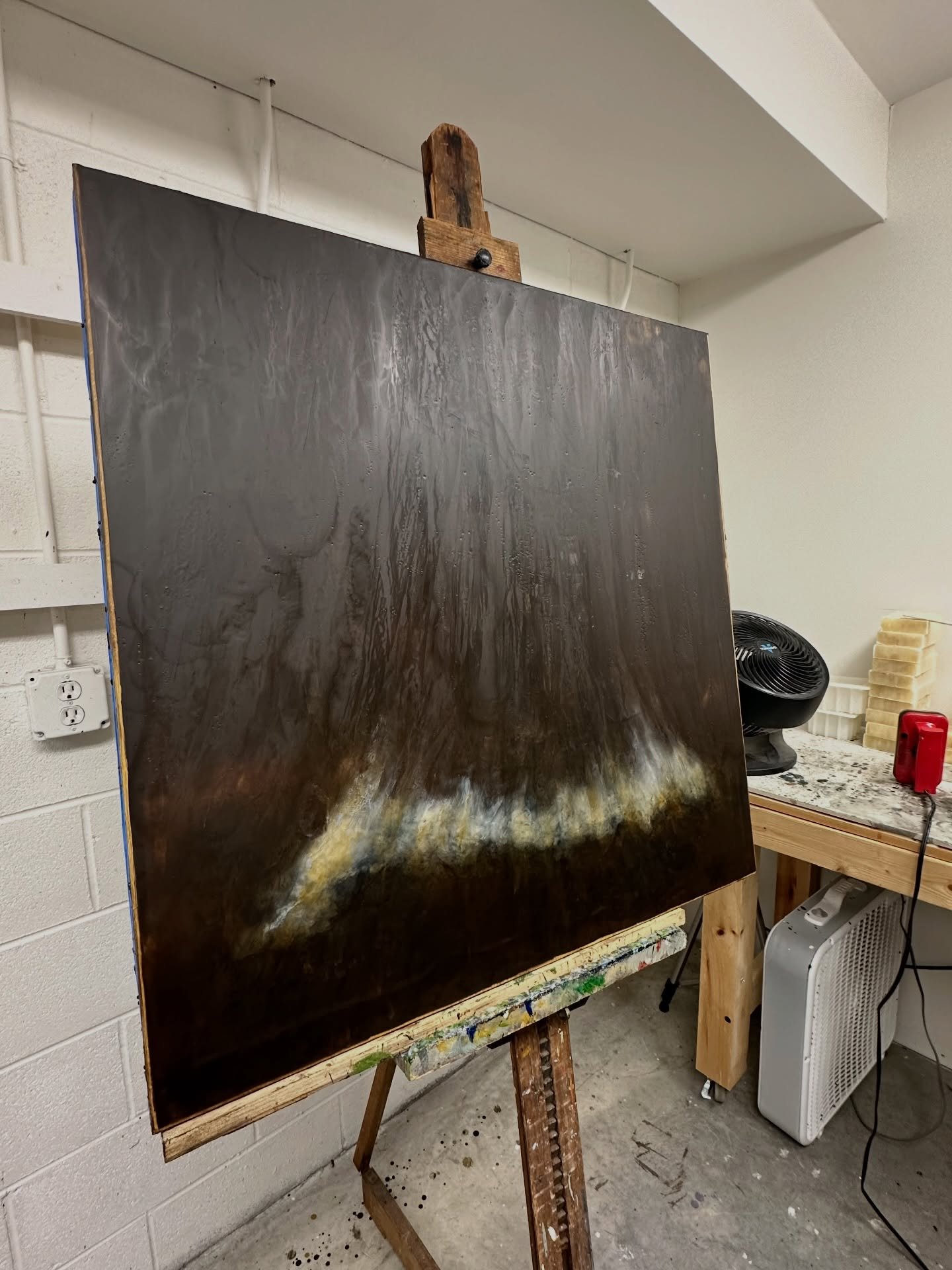 Work in progress &hellip;.36x36 encaustic &amp; oil
Espresso Shadow - Illumination Series

#artprocess