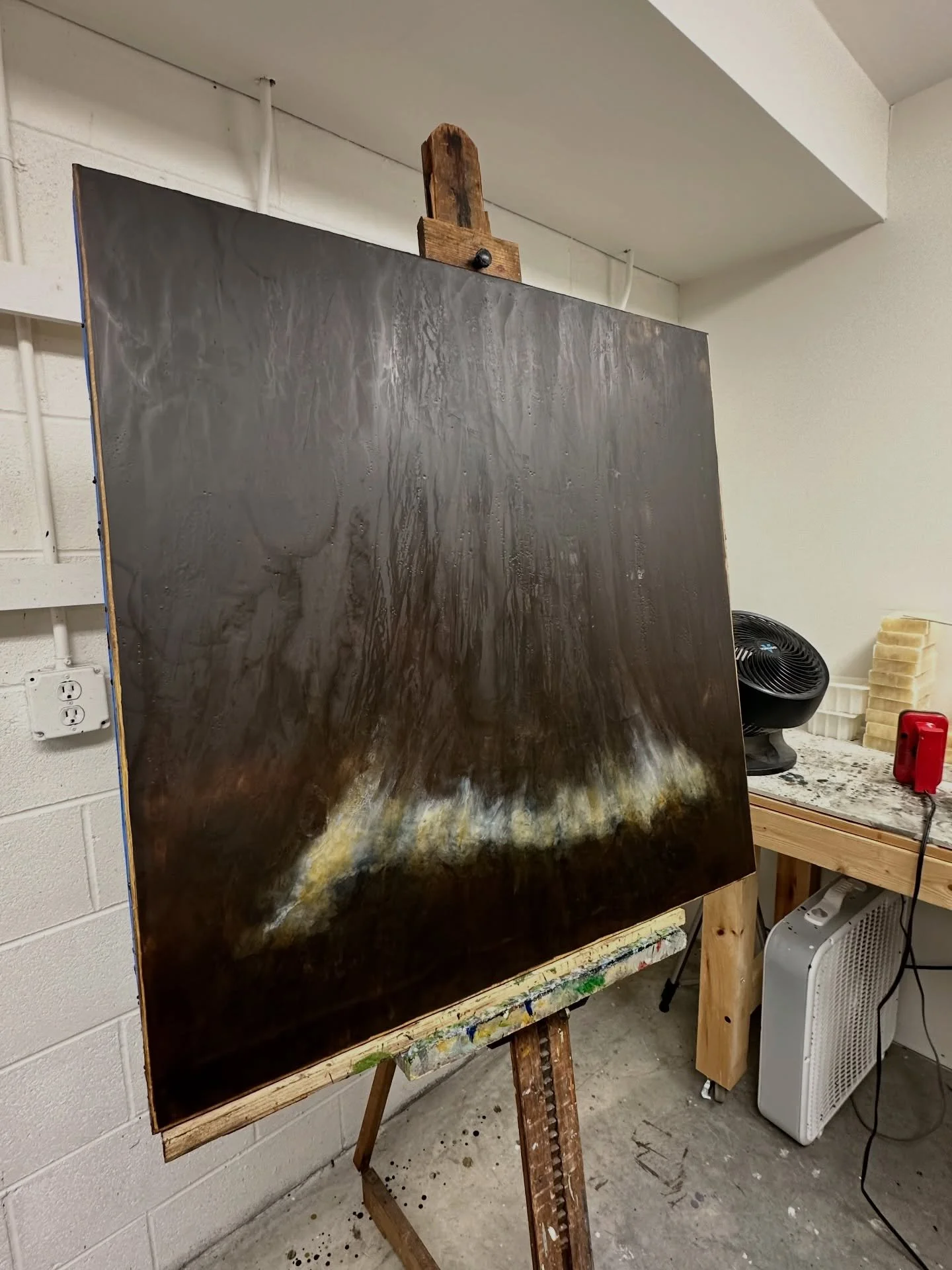 Work in progress &hellip;.36x36 encaustic &amp; oil
Espresso Shadow - Illumination Series

#artprocess