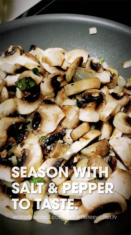 Screen Grab from Mushroom Cauliflower Rice filmed on a Samsung S8.