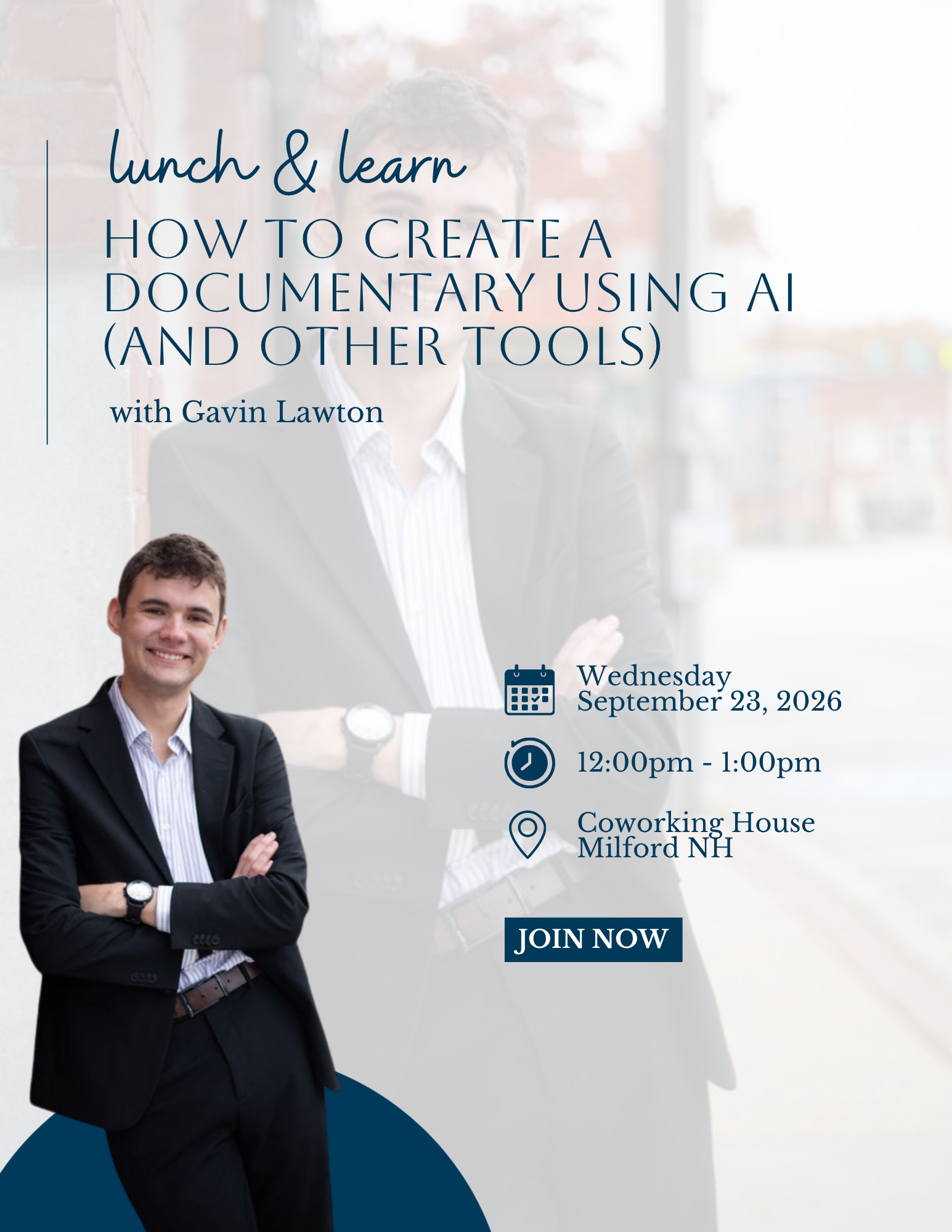 Milford | Lunch & Learn: How to Create a Documentary Using AI (and Other Tools) with Gavin Lawton
