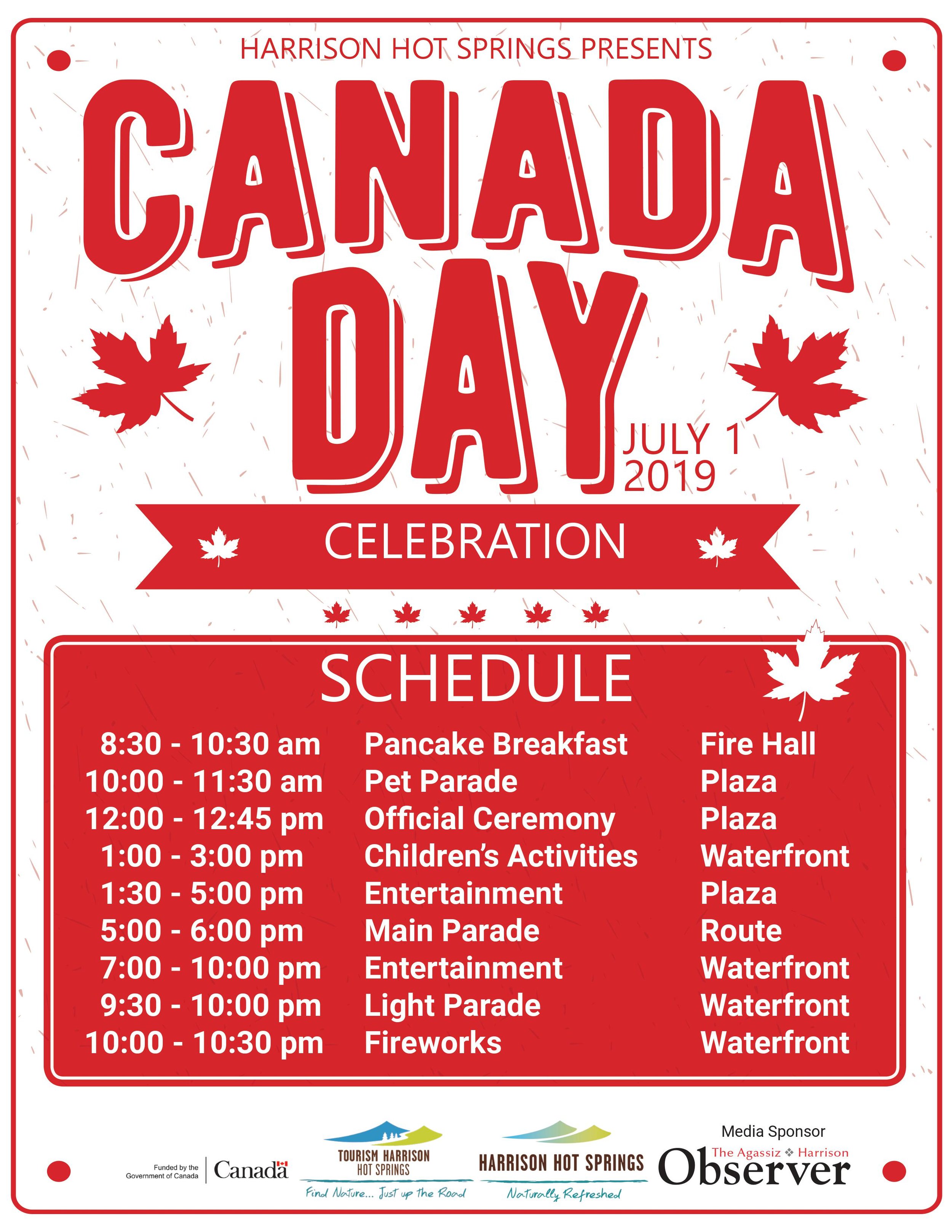 Harrison Hot Springs Canada Day Event Schedule (Original image found here )