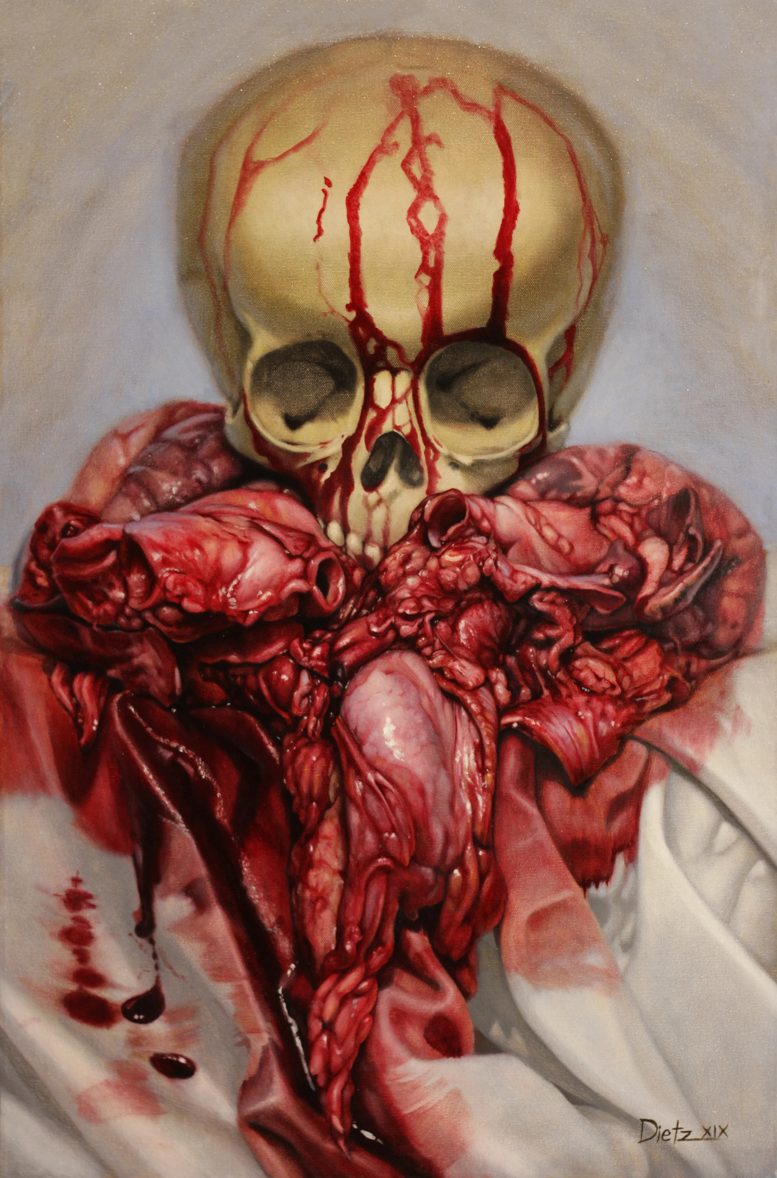 Baby Skull [Oil on Canvas, 20" x 30"] Sold.